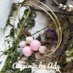 Alquimia Pink and Gold Dainty Earrings